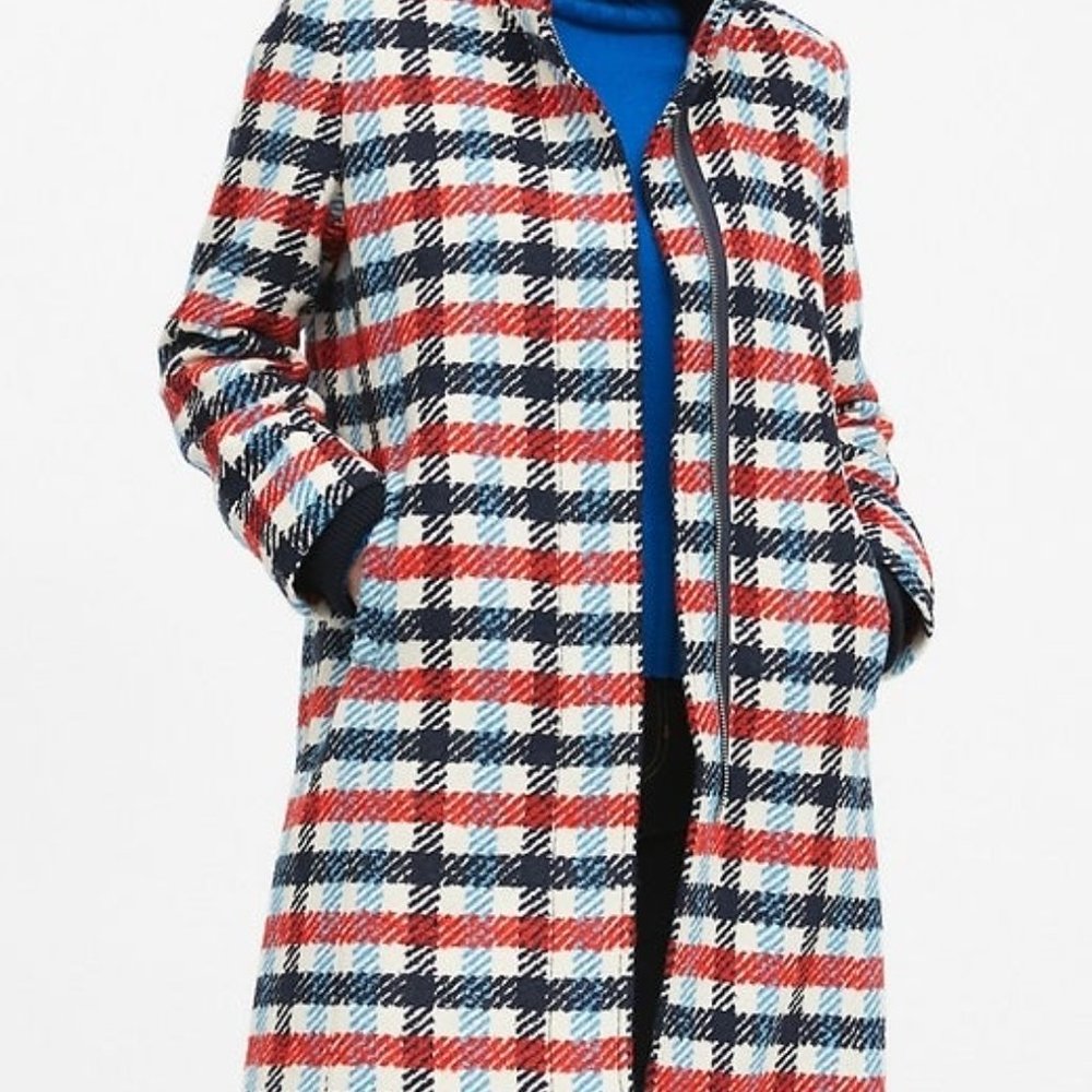 Banana Republic Plaid Stadium Coat